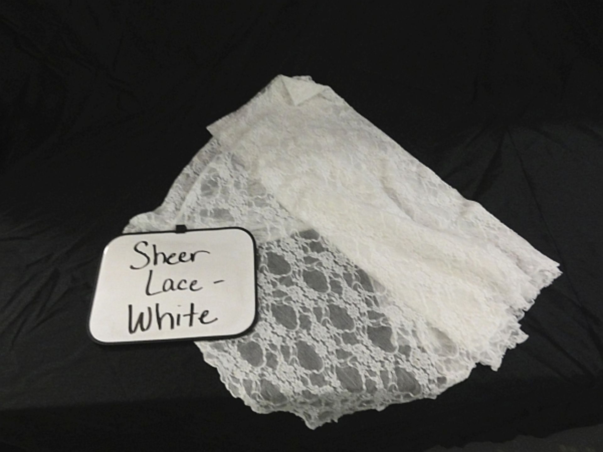 SHEER LACE- WHITE- 54" X 54"