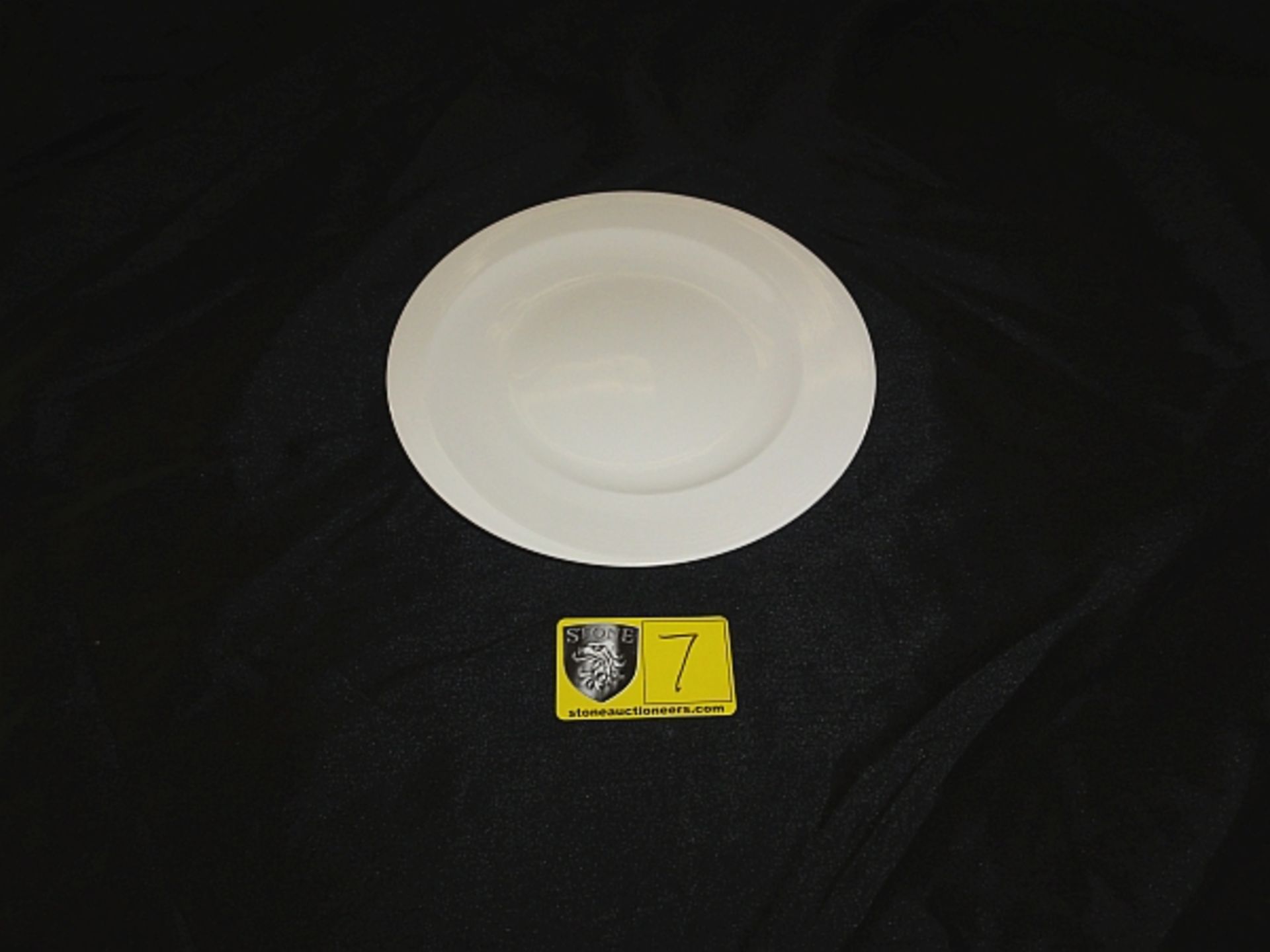 LOT OF 300 WHITE 8.25" SALAD PLATE- FORTESSA- LOT COMES IN 12 MICROWIRE CRATES BILLED @ $18 EA.