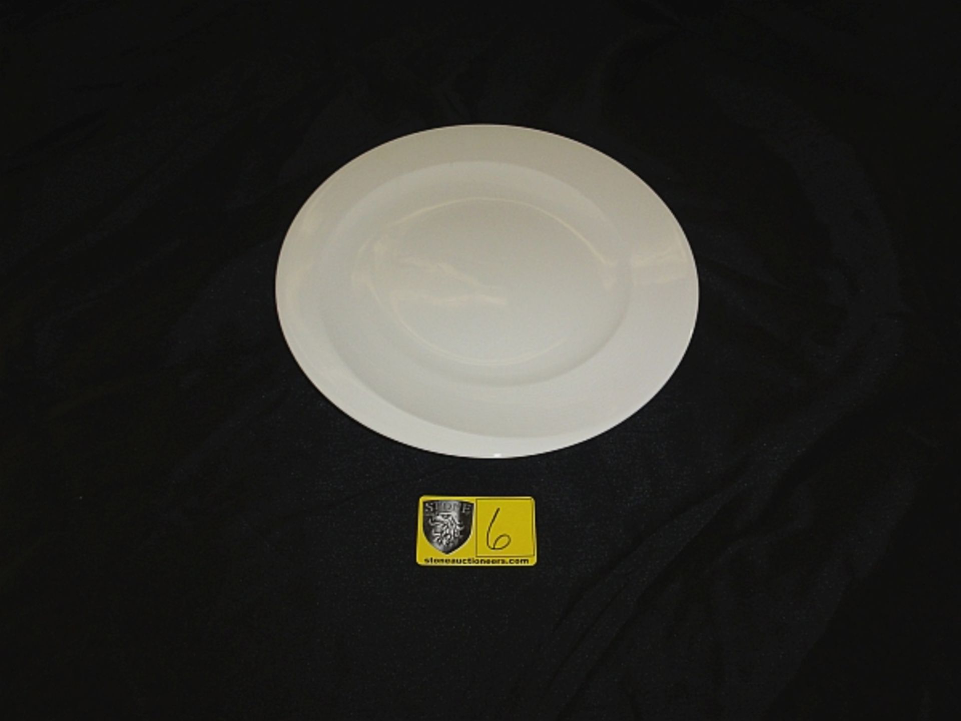 LOT OF 260 WHITE 10.75" DINNER PLATE- FORTESSA- LOT COMES IN 11 MICROWIRE CRATES BILLED @ $18 EA.