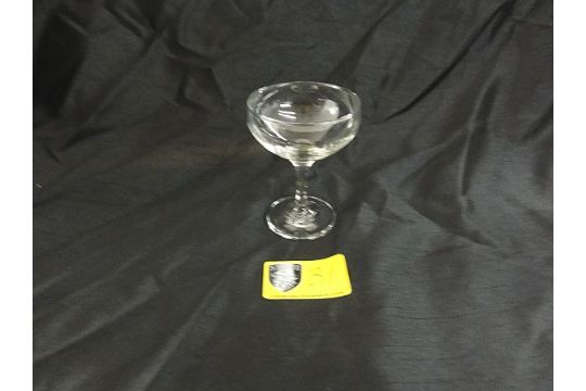 LOT OF 255 COUPE GLASS- LOT COMES IN 14 CRATES BILLED @ $15 EA