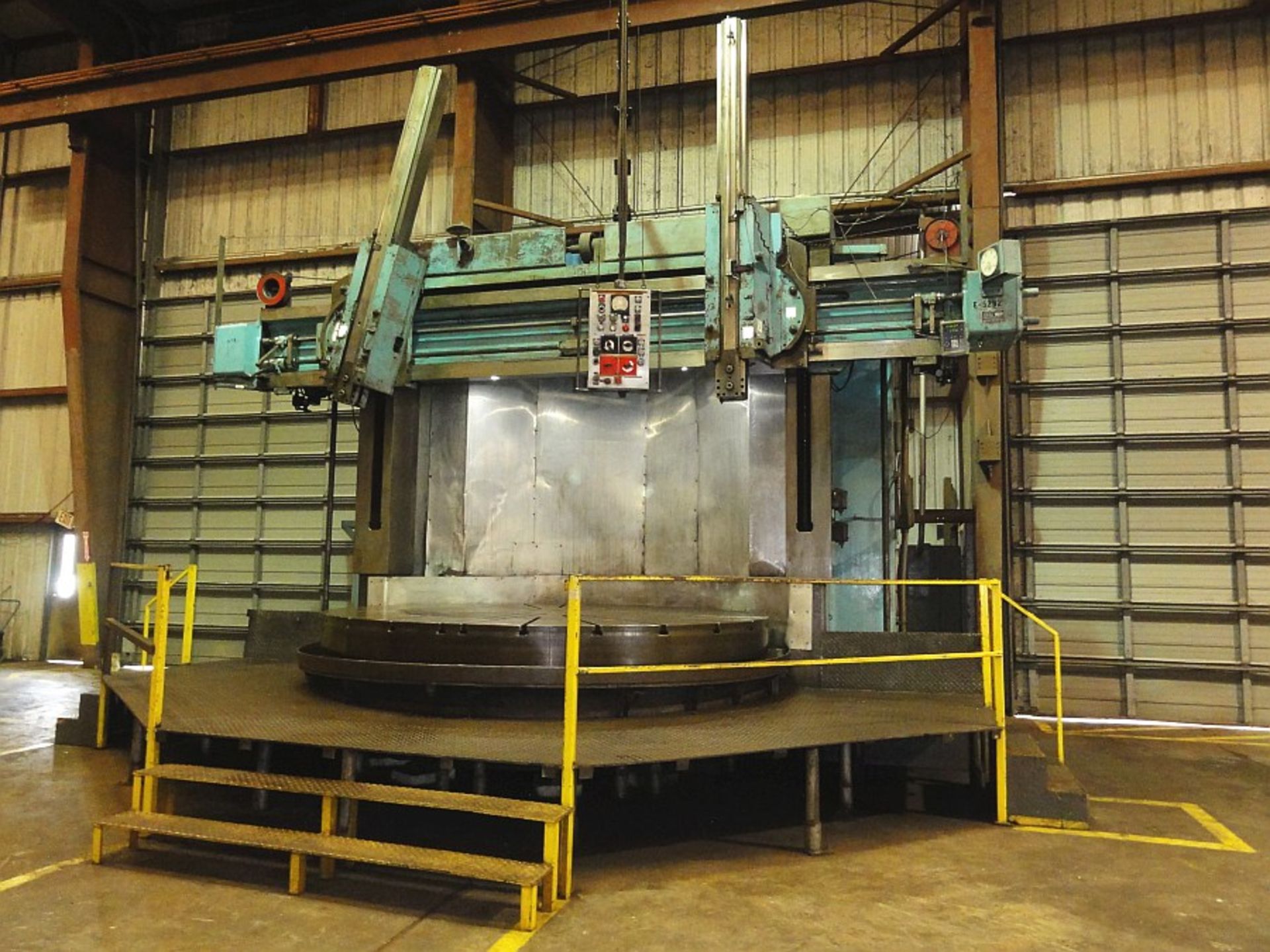 Farrel Manual Vertical Boring Mill, w/ Newall C80 2-Axis DRO, 144" 4-jaw Hydrostatic Table, 75 ton - Image 3 of 6