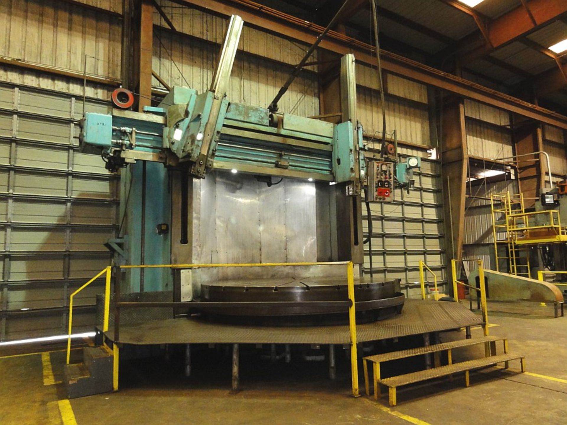 Farrel Manual Vertical Boring Mill, w/ Newall C80 2-Axis DRO, 144" 4-jaw Hydrostatic Table, 75 ton - Image 2 of 6