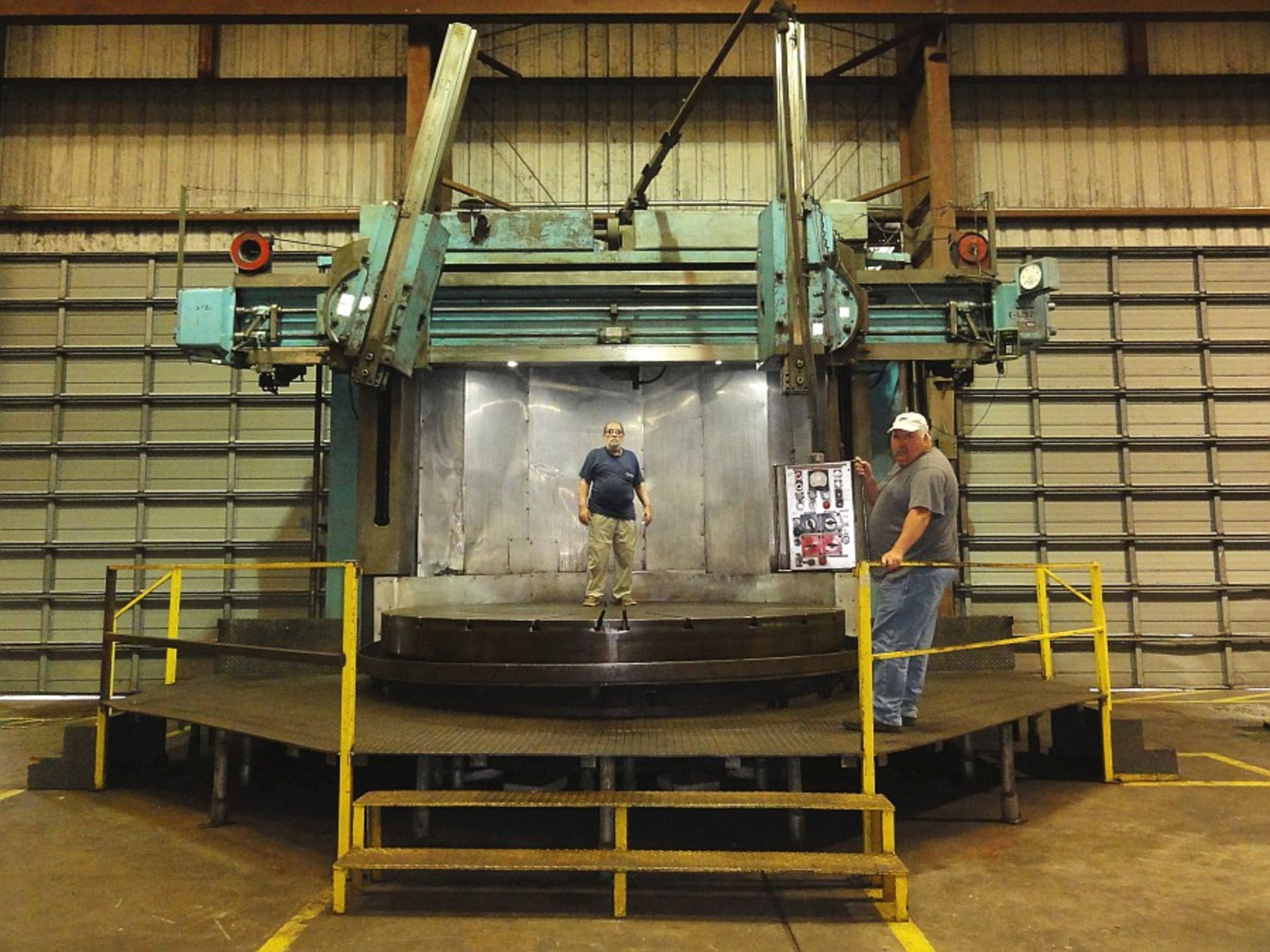 Farrel Manual Vertical Boring Mill, w/ Newall C80 2-Axis DRO, 144" 4-jaw Hydrostatic Table, 75 ton - Image 4 of 6