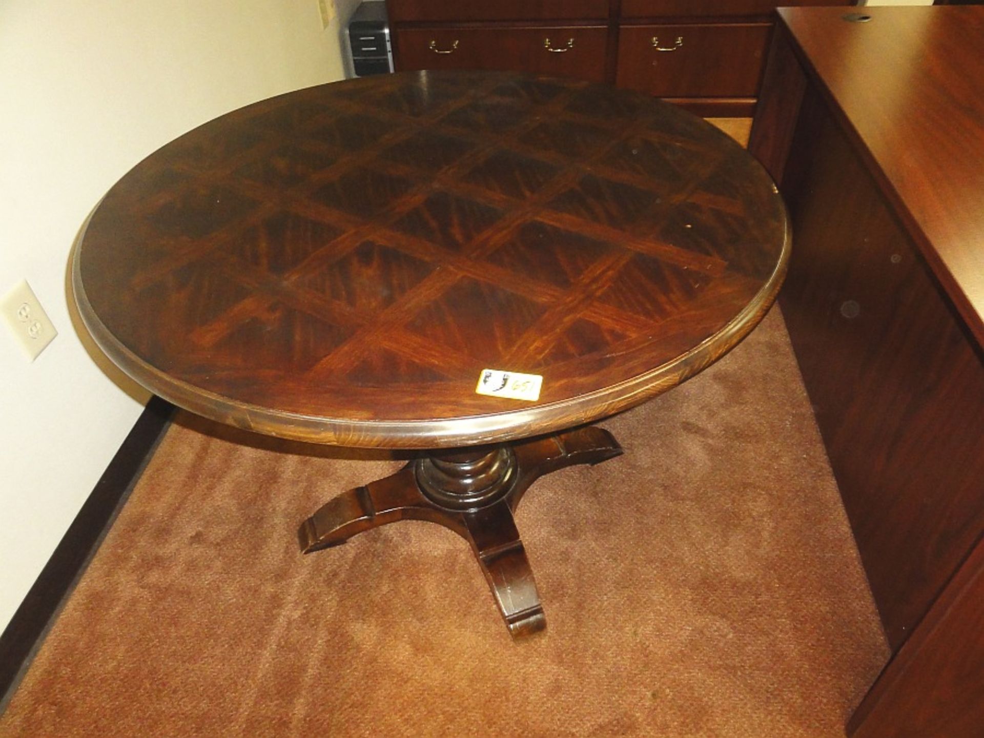 Round Wooden Conference Table