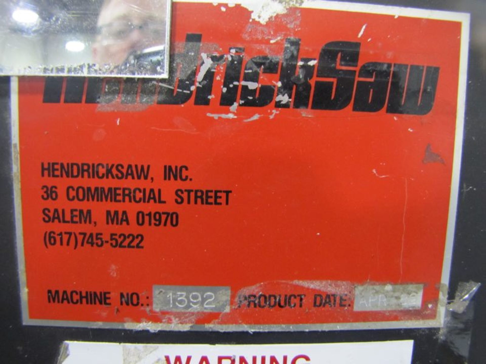 HendrickSaw Pro-H-126 Series Saw, with Sinuc 1600 Control, S/N: 1392, Mfg. 1989, Cut Length 126” - Image 5 of 6