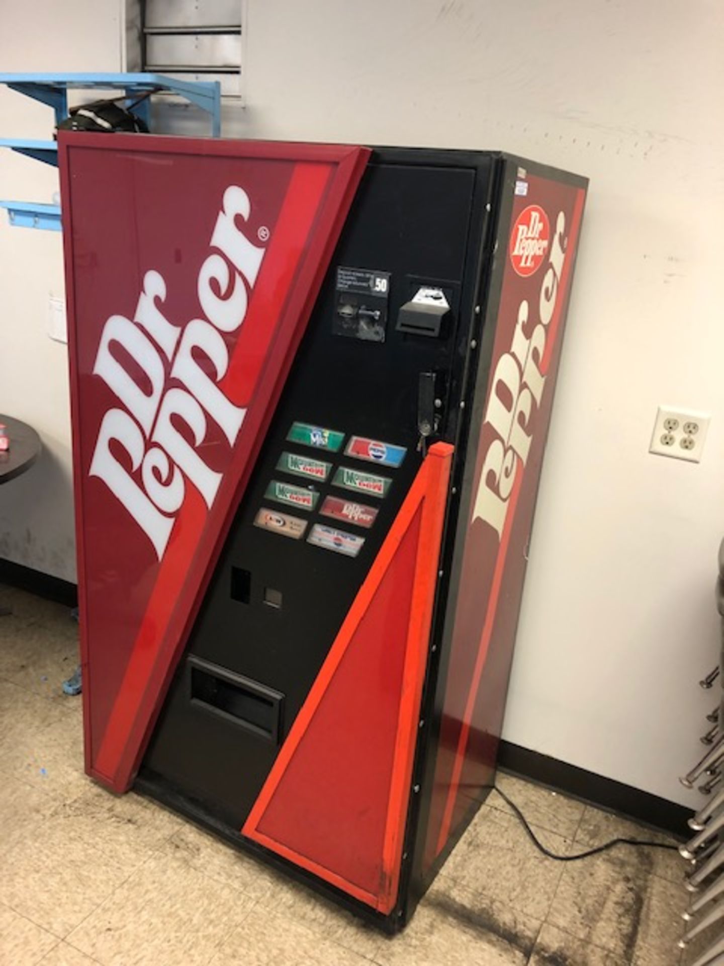 Dr. Pepper Flat Front Soda Vending Machine, manufactured by The Vendo Co.