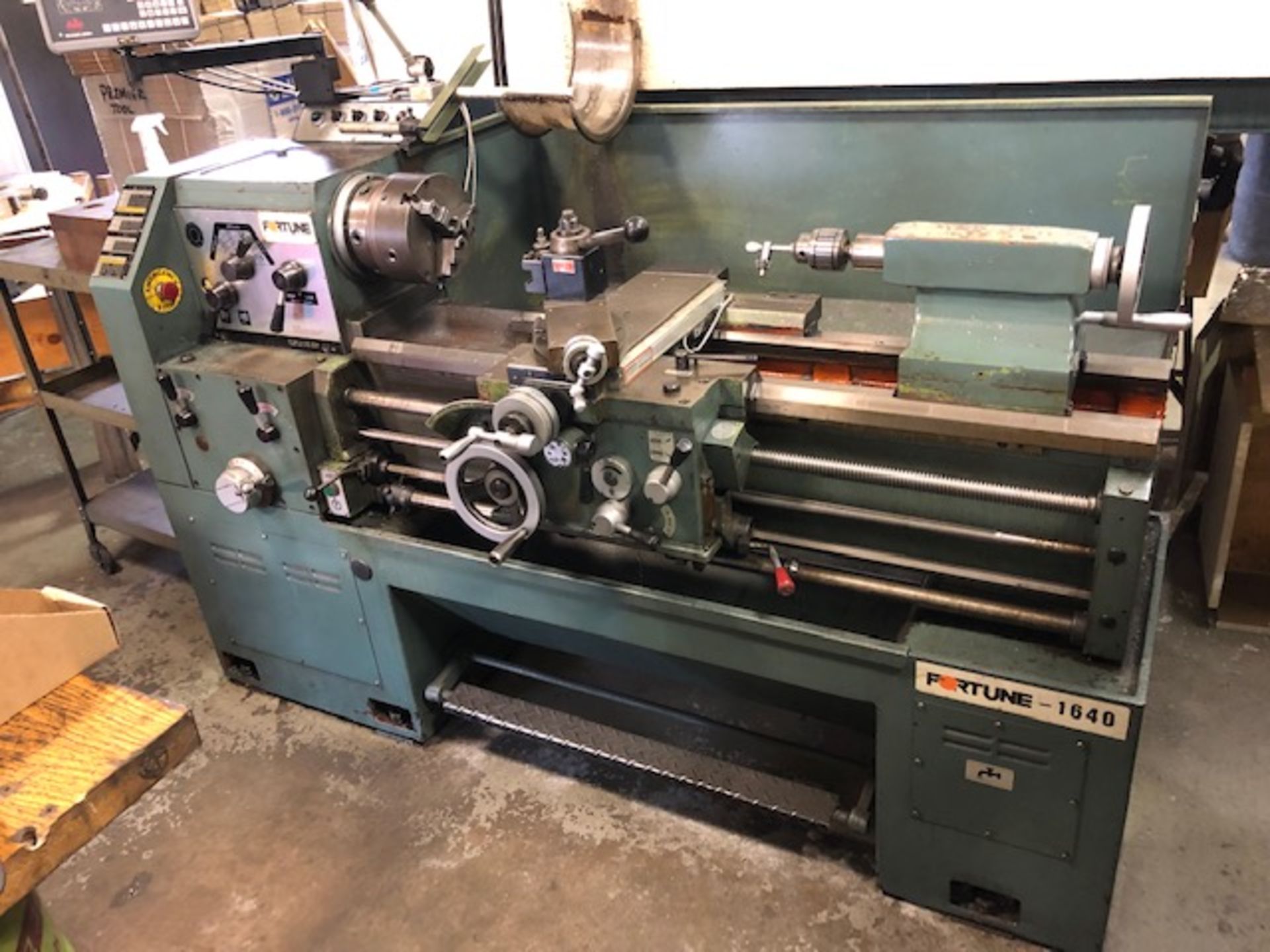 Fortune Model 1640 Manual Gap Engine Lathe, S/N 565686, with GCS 900-2DB+Digital Read Outs, 16"