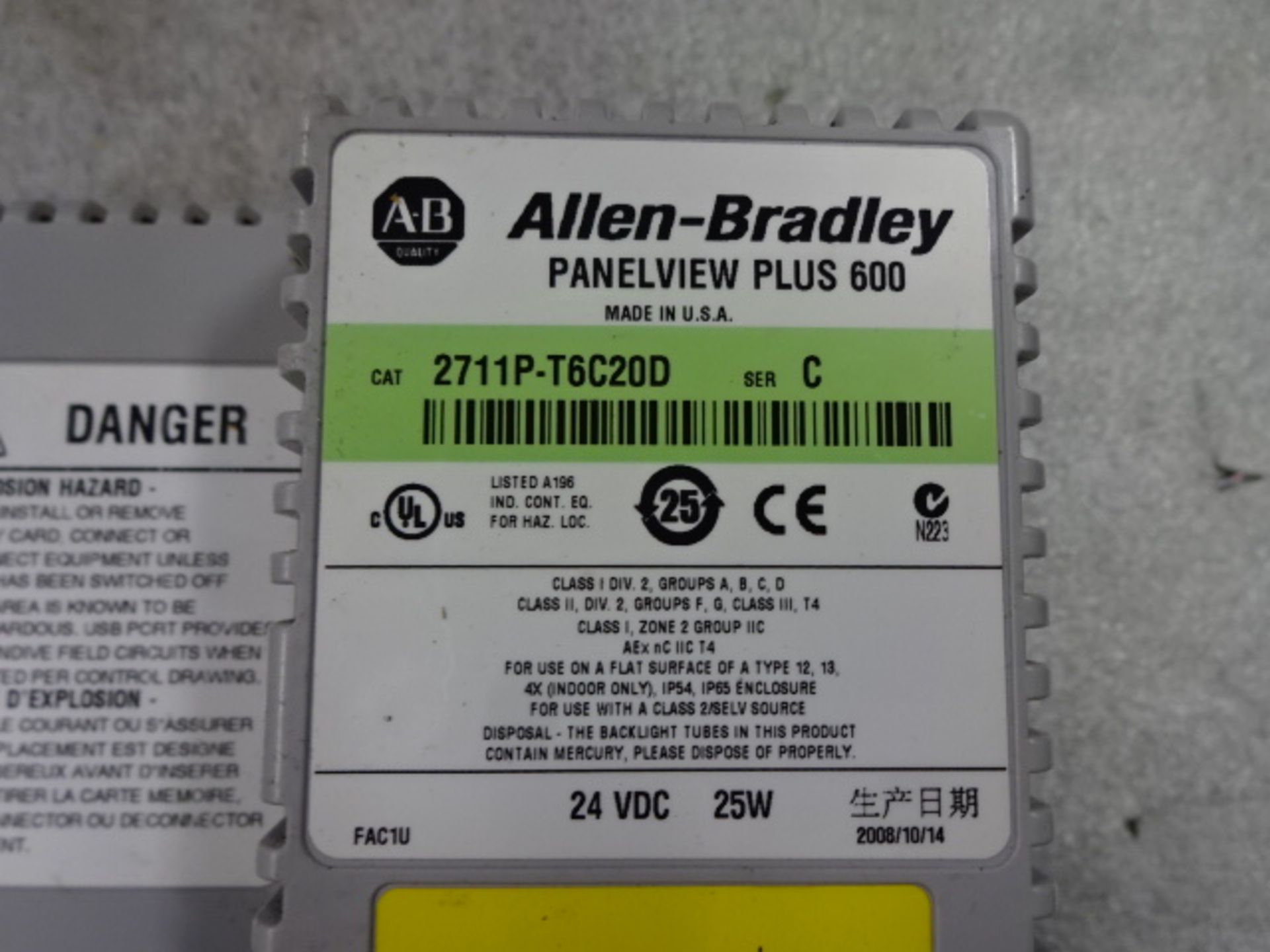 Allen Bradley PanelView Plus 600 - Image 4 of 4