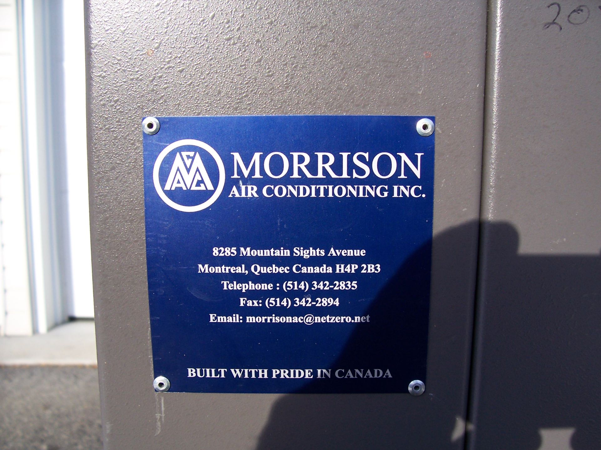 Morisson air conditioner, 10 tons air conditioner, runs on 460V, 3 phases. For indoor use, works - Image 4 of 8