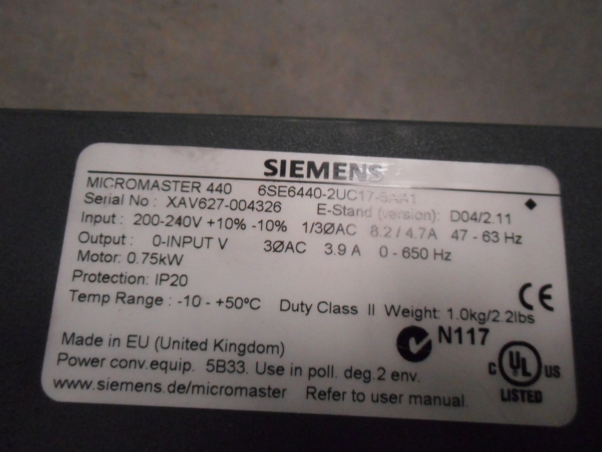 SIEMENS MICROMASTER - Image 4 of 5