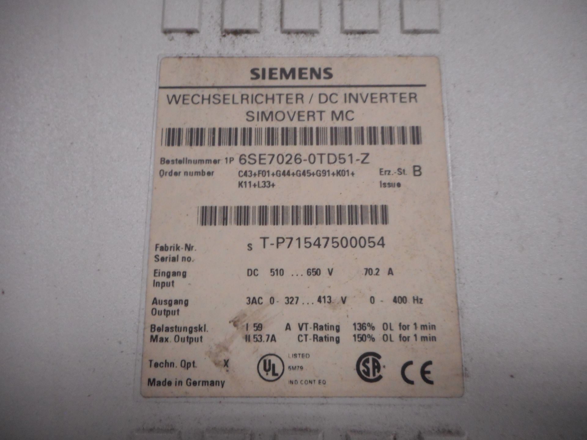 SIEMENS MASTER DRIVE - Image 3 of 3