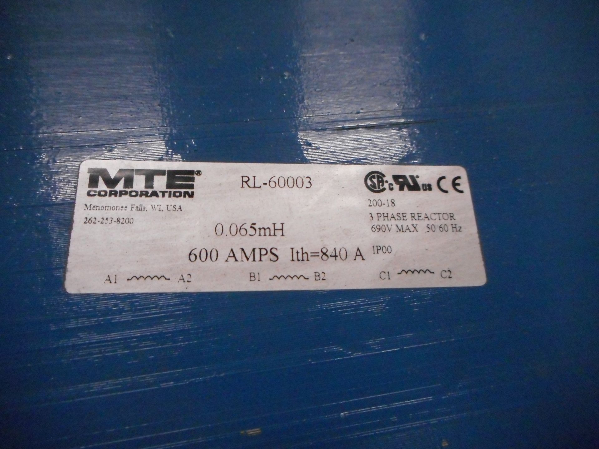 Lot of MTE 3-PHASE REACTOR 250A. 400A. 600A. - Image 3 of 5