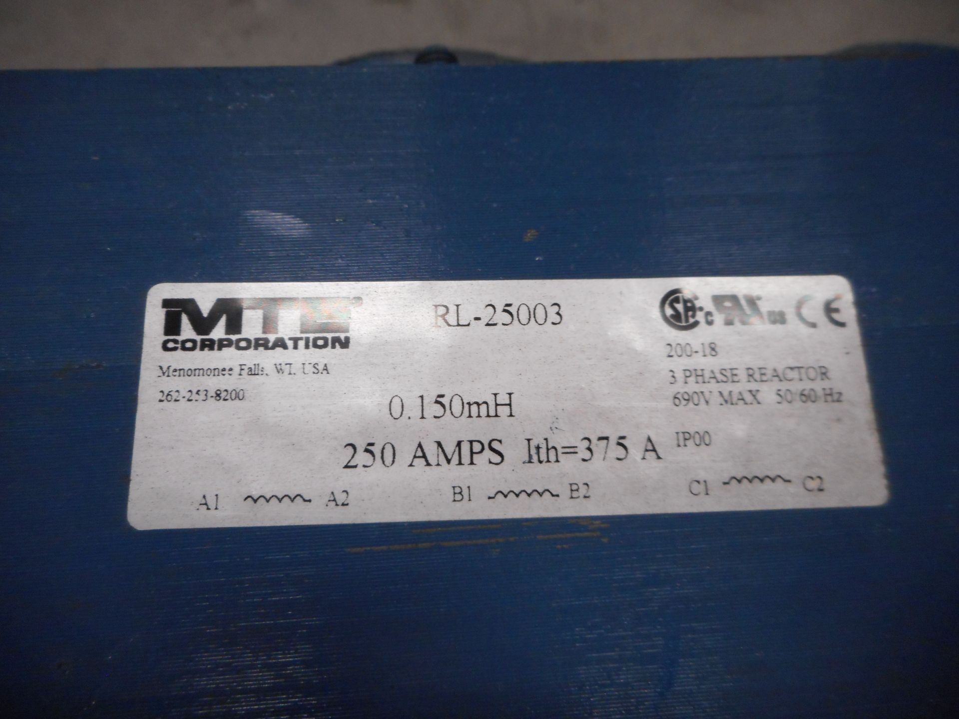 Lot of MTE 3-PHASE REACTOR 250A. 400A. 600A. - Image 2 of 5