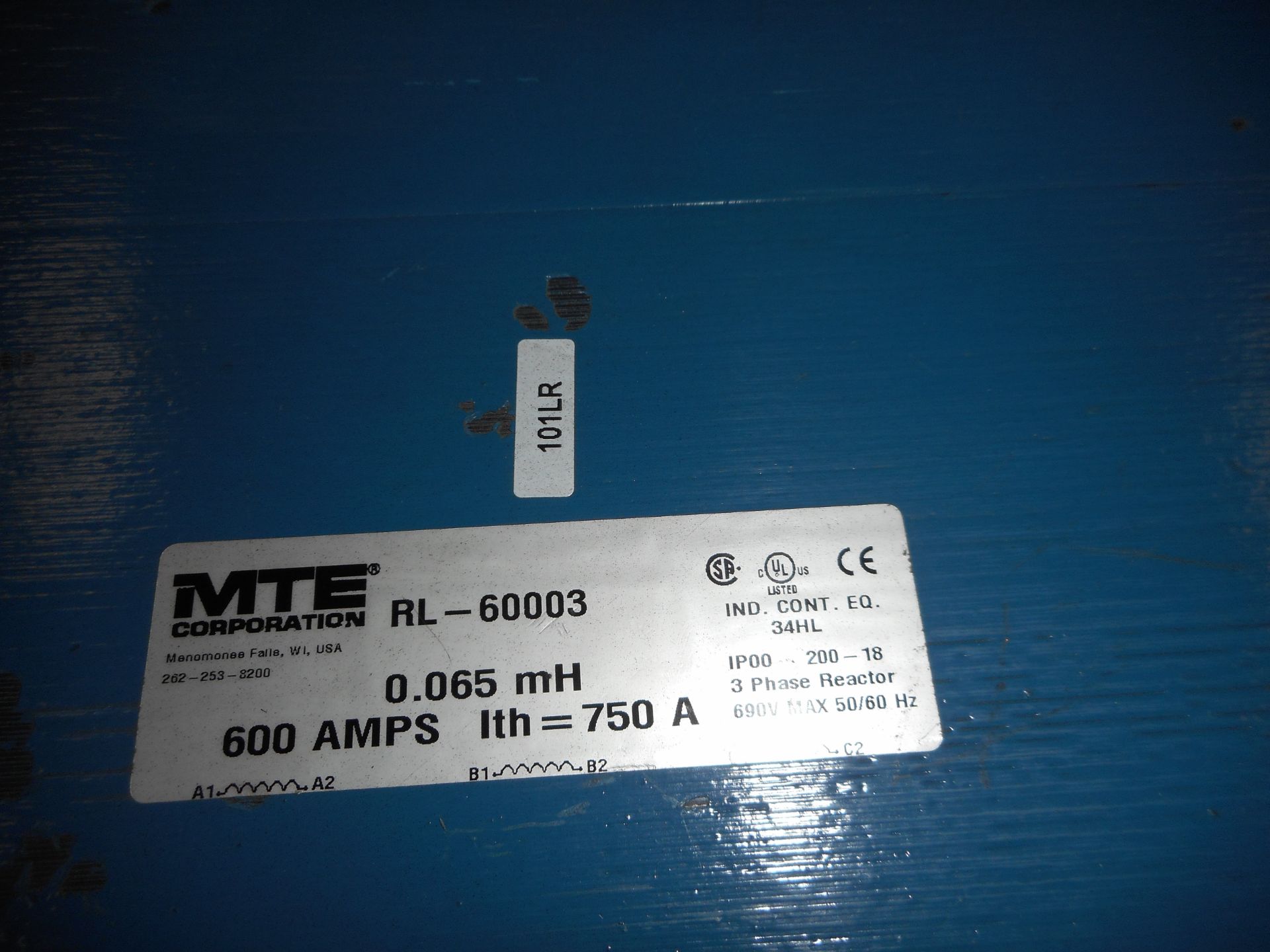 Lot of MTE 3-PHASE REACTOR 250A. 400A. 600A. - Image 4 of 5