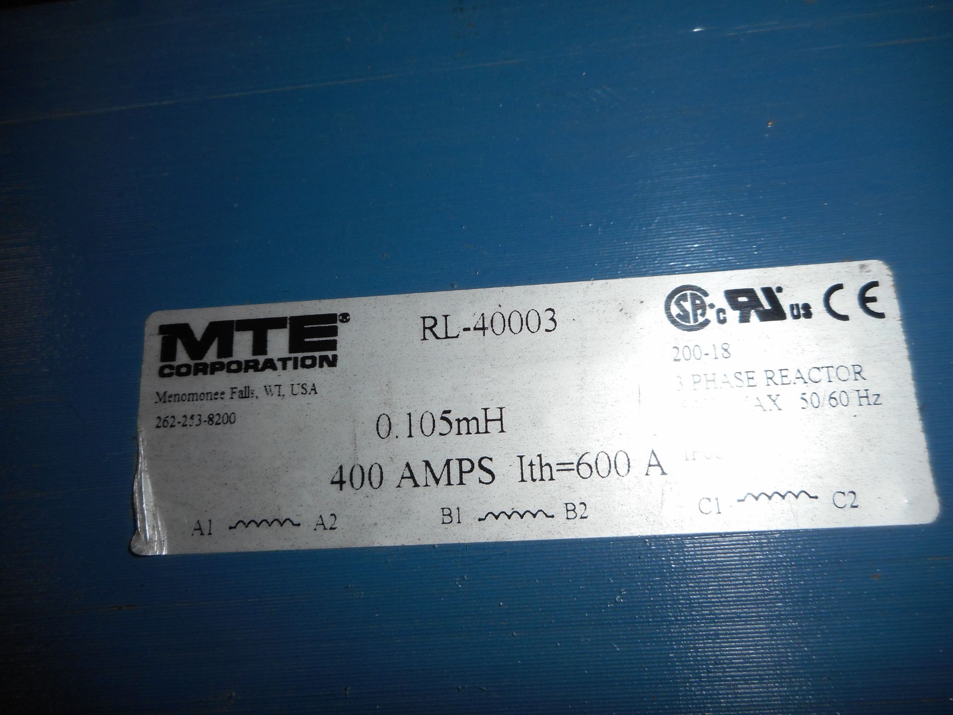 Lot of MTE 3-PHASE REACTOR 250A. 400A. 600A. - Image 5 of 5