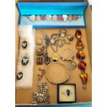 Selection of silver jewellery includes earrings , rings and bracelet etc