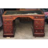 Mahogany twin pedestal desk