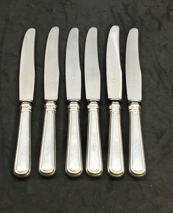 6 dutch silver Handled Table Knives hallmarked for van Kempen