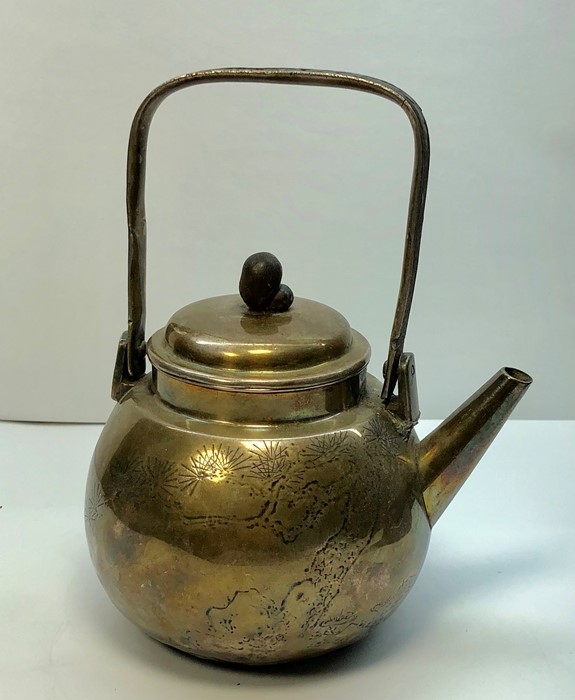 Antique japanese Silver and Iron Work TeaPot