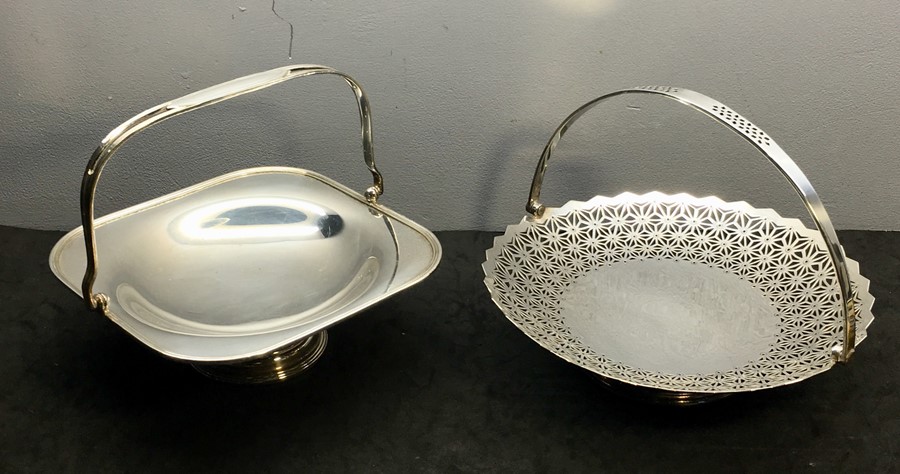 2 Silver plated Fruit Baskets by Mappin and Webb the other kirby Read & Co