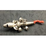 Antique Georgian silver Babies Rattle and Whistle with Bella and coral teether georgian silver hallm