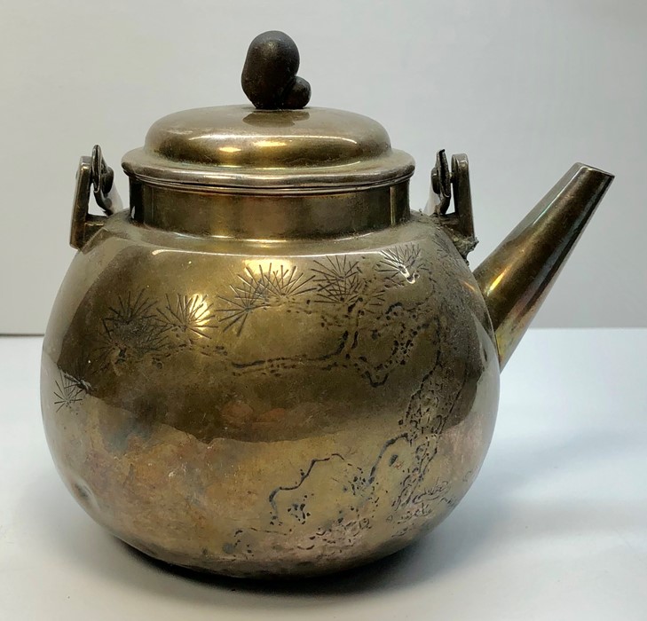 Antique japanese Silver and Iron Work TeaPot - Image 3 of 7