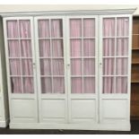 Victorian pine 4 door shop display cabinet