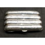 Antique Engraved Silver Cigar Case 4 sections Birmingham silver hallmarks measures approx 13cm by 8c