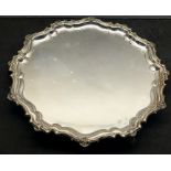 large silver Salver ornate border