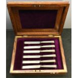 6 Dutch silver bladed Knives Reeded silver handles and hallmarked silver blades handles each measure