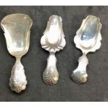 3 Antique Dutch Silver Caddy Spoons