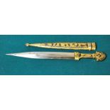 a fine Niello inlaid Silver Gilt Caucasian Kindjal Dagger measures approx 39cm long