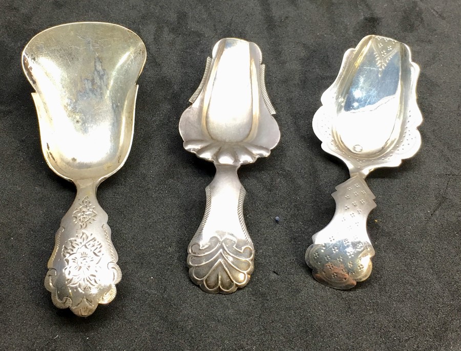 3 Antique Dutch Silver Caddy Spoons - Image 2 of 3