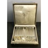 Boxed set of Dutch Silver Table Forks and Spoons full dutch silver hallmarks makers mark VK n