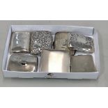 6 silver cigarette case and a silver compact total weight 590g