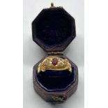 Victorian 18ct gold ruby and diamond ring Chester gold hallmarks weight of ring 2.1g