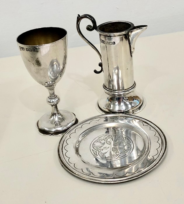 Antique silver christening set