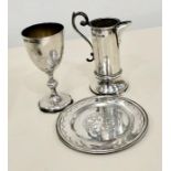 Antique silver christening set