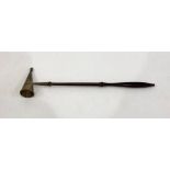 Silver hallmarked candle snuffer wooden handle London silver hallmarks measures approx 33cmlong