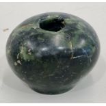 Ancient spinach green jade babylonian jade mace head