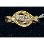 Vintage gold and diamond 10ct ring gold hallmarks weight of ring 2.5g