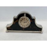 Antique 8 day silver and tortoiseshell clock Birmingham silver hallmarks