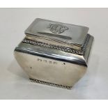 Antique silver tea caddy Birmingham silver hallmarks