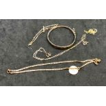 Selection of gold jewellery mainly gold chains and a bracelet total gold weight 20.7