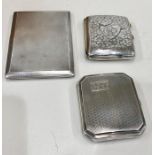3 silver cigarette cases weight 355g