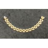 18ct gold bracelet hallmarked 750 weight 23g measures approx 12mm wide length 18cm