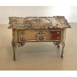 Antique silver table design jewellery box Birmingham silver hallmarks measures approx 14.5cm by 8cm