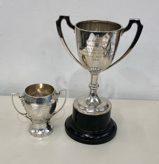 2 silver trophies silvr weight 350g - Image 2 of 2