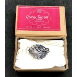Vintage solid silver modernist tea caddy spoon signed Geoffrey G Bellamy For George Tarratt