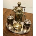 Continental silver plate novelty condiment set